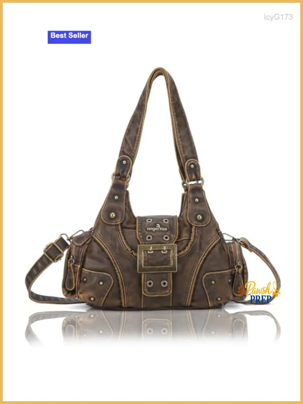 Vegan Leather Hobo Purse Crossbody Bag Multi-Pocket Shoulder Handbag